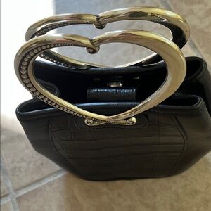 Elegant Black Heart Handle Women's Bag